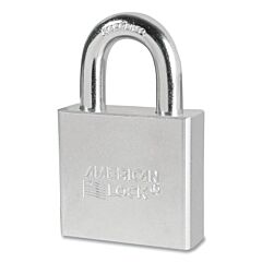 American Lock A6260 Solid Steel Padlock, 3/8 In Dia, 1-1/8 In L, 3/4 In W, Silver, Keyed Different