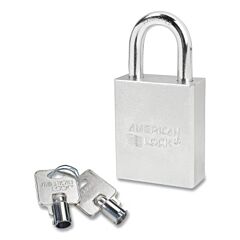 American Lock A7200Ka-01042 Solid Steel Padlock, 5/16 In Dia, 1-1/8 In L, 3/4 In W, Silver, Keyed Alike, Keyed - 01042