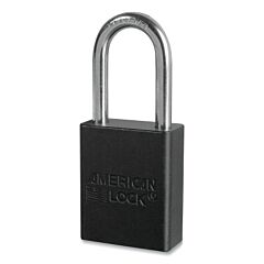 American Lock S1106Blk Anodized Aluminum Safety Padlock, 1/4 In Dia, 1-1/2 In L, 25/32 In W, Black, Keyed Different