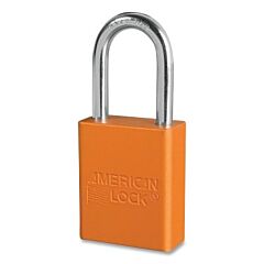 American Lock S1106Orj Anodized Aluminum Safety Padlock, 1/4 In Dia, 1-1/2 In L, 25/32 In W, Orange, Keyed Different