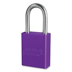 American Lock S1106Prp Anodized Aluminum Safety Padlock, 1/4 In Dia, 1-1/2 In L, 25/32 In W, Purple, Keyed Different