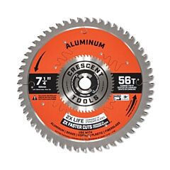 Crescent Csbak-756 Aluminum Circular Saw Blade, 5/8 In Dia Arbor, 56 Teeth, 7-1/4 In Dia Blade, Thick, 5 Ea/Pk