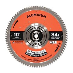 Crescent Csbam-1084 Aluminum Circular Saw Blade, 5/8 In Dia Arbor, 84 Teeth, 10 In Dia Blade, Medium, 5 Ea/Pk