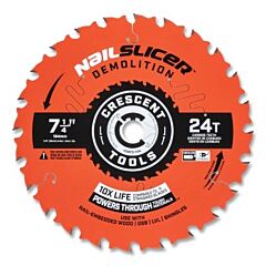 Crescent Csbfd-724 Nailslicer Demolition Circular Saw Blade, 5/8 In Dia Arbor, 24 Teeth, 7-1/4 In Dia Blade, 5 Ea/Pk