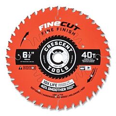 Crescent Csbff-640 Finecut Finishing Circular Saw Blade, 5/8 In Dia Arbor, 40 Teeth, 6-1/2 In Dia Blade, Fine, 5 Ea/Pk