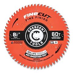 Crescent Csbff-860 Finecut Finishing Circular Saw Blade, 5/8 In Dia Arbor, 60 Teeth, 8-1/2 In Dia Blade, Fine, 5 Ea/Pk