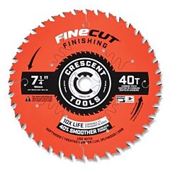 Crescent Csbfn-740-10 Finecut Finishing Circular Saw Blade, 5/8 In Dia Arbor, 40 Teeth, 7-1/4 In Dia Blade, 10 Ea/Pk