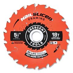 Crescent Csbfr-5518 Nailslicer Framing Circular Saw Blade, 3/4 In Dia Arbor, 18 Teeth, 5-1/2 In Dia Blade, 5 Ea/Pk