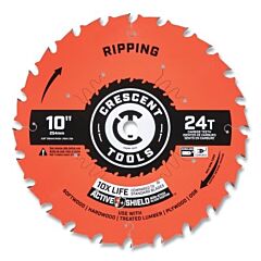 Crescent Csbrp-1024 Ripping Circular Saw Blade, 5/8 In Dia Arbor, 24 Teeth, 10 In Dia Blade, 5 Ea/Pk