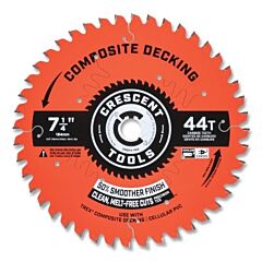 Crescent Csbtx-744 Composite Decking Circular Saw Blade, 5/8 In Dia Arbor, 44 Teeth, 7-1/4 In Dia Blade, 5 Ea/Pk