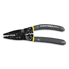 Klein Tools 1009 Klein-Kurve Wire Stripper/Cutter/Crimper, 7.75 In Oal, 10 To 20 Awg Solid/12 To 22 Awg Stranded, Gray/Yel Handle, Long Nose