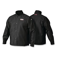 Lincoln Electric K2985-L Traditional Fr Cloth Welding Jacket, Large, 9 Oz Cotton, Black