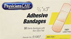 First Aid Only 51007 3/4"X3" Plastic Bandages, 50/Box