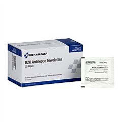 First Aid Only 51028 Bzk Antiseptic Wipes, 25/Box