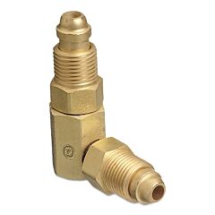 Western Enterprises Aw-409 Inert Arc Hose & Torch Adaptor, Brass, Elbow - 90°, Male/Male, Rh To Rh