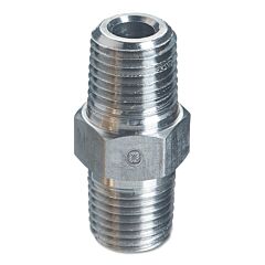 Western Enterprises B-4Ss Pipe Thread Hex Nipples, 6000 Psig, Stainless Steel, 1/4 In Npt Male