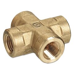 Western Enterprises Bcr-4Hp Pipe Thread Crosses, Connector, 3,000 Psig, Brass, 1/4 In (Npt)