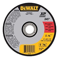 Dewalt Dwa8953F Xp Ceramic Type 1 Metal Cutting Wheel, 6 In Dia, 0.04 Thick, 7/8 Arbor
