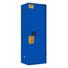 Durham 1022S-293T Fm Approved, Corrosive Storage Cabinet, 22 Gallon, 1 Door, Manual Closing Door, 2 Shelves, 3 Plastic Trays, Blue
