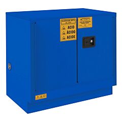 Durham 1022Ucm-293T Fm Approved, Corrosive Storage Cabinet, 22 Gallon, Under Counter, 2 Doors, Manual Closing Door, 1 Shelf, 2 Plastic Trays, Blue