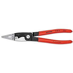 Knipex 13818 Electrical Installation Pliers, Straight Cut, 8 In, Red