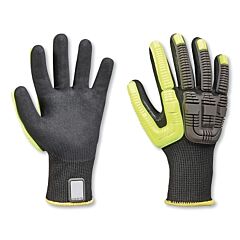 Honeywell 41-4413Be/7S Rig Dog Knit Grip Plus Gloves, 7/Small, Black/Yellow
