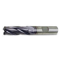 Cleveland C30983 Rg6 Series Rougher Fine Pitch End Mill, 5/8 In X 2.5 In X 4.625 In Oal, 4 Flutes, Straight W/ Weldon Flats, Ticn