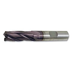 Cleveland C31044 Rg6 Series Rougher Fine Pitch End Mill, 5/8 In X 1.625 In X 3.75 In Oal, 4 Flutes, Straight W/ Weldon Flats, Tialn