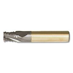 Cleveland C31067 Rg8 Series Rougher Coarse Pitch End Mill, 3/8 In X 0.75 In X 2.5 In Oal, 4 Flutes, Straight W/ Weldon Flats, Tialn