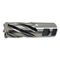 Cleveland C31162 Rg6 Series Rougher Fine Pitch End Mill, 1/2 In X 0.5 In X 2.5 In Oal, 4 Flutes, Straight W/ Weldon Flats, Bright Finish