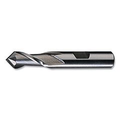 Cleveland C32430 Hss Single End 2-Flute Center Cutting End Mill, Style Hpdm-2, 1/4 In Dia Milling, 0.5 In Lg Of Cut, Bright