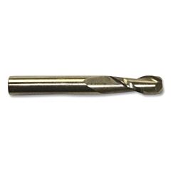 Cleveland C40844 Hss Single End 2-Flute Center Cutting End Mill, Style Hmg-2, 3/64 In Dia Milling, 0.1406 In Lg Of Cut, Bright