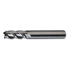 Cleveland C40884 Hss Single End 2-Flute Center Cutting End Mill, Style Hmg-4, 3/16 In Dia Milling, 0.5 In Lg Of Cut, Bright