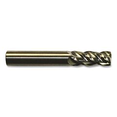 Cleveland C60037 Cem-V-4R Center Corner Radius End Mill, 7/16 X 7/16 X 1 X 3, Vi 0.000 Cr, 4 Flutes, Straight Shank, Bright Finish