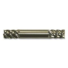 Cleveland C60104 Cem-Hpde-5 Series Square End Mill, 3/8 X 3/8 X 1/2 X 2-1/2, 5 Flutes, Double End, 0.000 Cr, Bright Finish