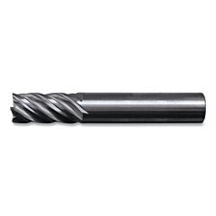 Cleveland C60515 Cem-V2-5R Carbide End Mill, 1 X 1 X 2-1/4 X 5, 5 Flutes, Vi 0.015 Cr, Bright Finish