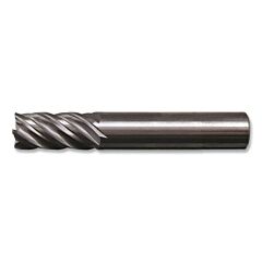 Cleveland C60603 Cem-V2-5R Carbide End Mill, 1 X 1 X 1-1/2 X 4, 5 Flutes, Vi 0.090 Cr, Bright Finish