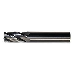 Cleveland C61915 Cem-Se4 Carbide Single-End General Purpose End Mill, 4 Flutes, 0.030 Cr, 3/4 In Dia Milling, 1.5 In Lg Of Cut, Bright
