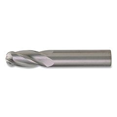 Cleveland C63567 Cem-Se-4B Carbide Single-End General Purpose Ball Nose End Mill, 4 Flutes, 5/8 In Dia Milling, 1.25 In Lg Of Cut, Bright
