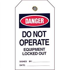 Brady 65501 Lockout Tag, Danger: "Do Not Operate...Place Photo Here", Economy Polyester, 5 3/4" X 3", 10/Pkg