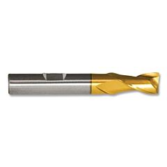 Cleveland C75242 Hg-2 High-Speed Steel Square End Mill, 2 Flutes, 1 In Milling Dia, 2.25 In Lg Of Cut, Tin Finish