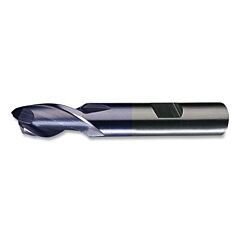 Cleveland C75250 Hg-2 High-Speed Steel Square End Mill, 2 Flutes, 2 In Milling Dia, 1.5 In Lg Of Cut, Ticn Finish
