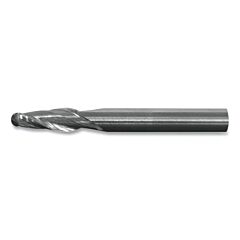 Cleveland C75341 Hss Single End 2-Flute Ball Nose End Mill, Style Hmg-2B, 1/8 In Dia Milling, 0.375 In Lg Of Cut, Bright