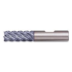 Cleveland C80422 Cem-Ems-5 Solid Carbide Square End Mill, 3/16 X 3/16 X 5/16 X 2, 5 Flutes, Straight Shank, Tialn