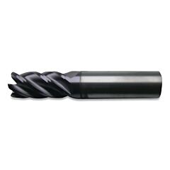 Cleveland C80548 Cem-V2-5R Carbide End Mill, 3/8 X 3/8 X 7/8 X 2-1/2, 0.020 Cr, 5 Flutes, Straight Shank, Ap/Max Finish