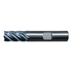 Cleveland C80574Wf Cem-V2-5R-Ta Carbide End Mill, 1/2 X 1/2 X 2 X 4, 0.090 Cr, 5 Flutes, Ap/Max Finish, Weldon Flats