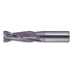Cleveland C81051 Cem-Se2 Carbide Single-End General Purpose End Mill, 7/16 X 7/16 X 3 X 6, 2 Flutes, 0.000 Cr, Tialn