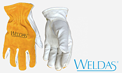 Weldas 10-1040M Grain Cowhide Palm Gloves, Split Cowhide Back, Keystone Thumb, Size Medium