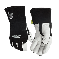 Weldas 10-2020M-Cr Arc Knight Grain Cowhide Palm Gloves, Split Cowhide Back, A6 Cut Resistant Liner, Size Medium