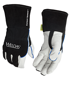 Weldas 10-2024M Expert Series Grain Goatskin Palm Gloves, Split Cowhide Back, Fully Lined, Size Medium